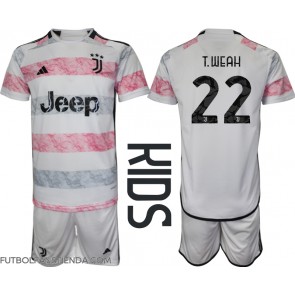 Juventus Timothy Weah #22 Segunda Equipación Niños 2023-24 Manga Corta (+ Pantalones cortos)
